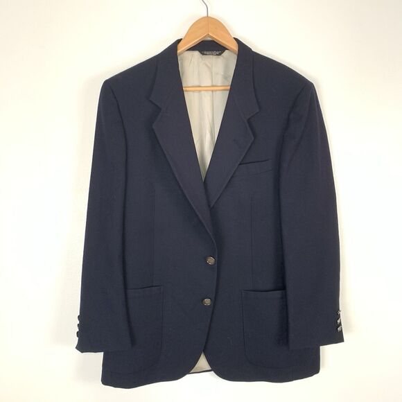 VTG The Men's Store Bloomingdales Man in Wool Navy Blazer Jacket